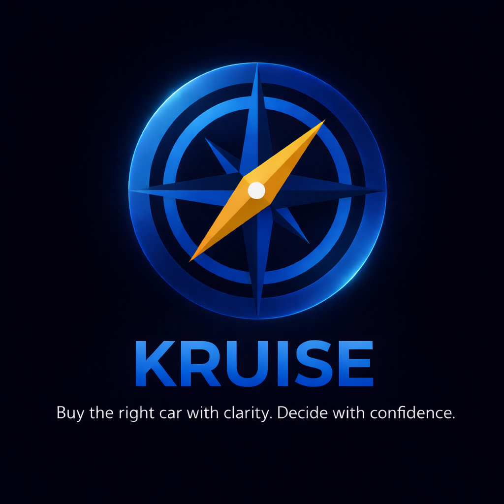 Kruise logo with a blue compass design on a black background representing Kruise Confidence Credit